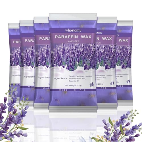 Lavender Paraffin Wax Refills for Hands & Feet with Dried Flowers - 6 Pack