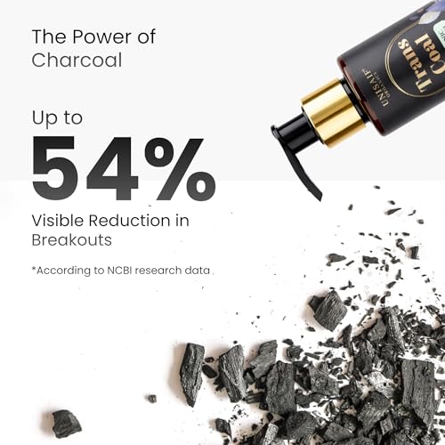 Transcoal Charcoal Face Wash - Natural Charcoal Face Wash Men & Women | Acne Prevention Exfoliating Face Wash | Oil Control | Deep Facial Cleanser 100ML
