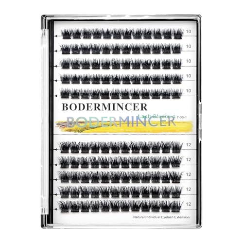 Bodermincer 120 Cluster Lashes 10-12mm Mixed D Curl Eyelash Extensions