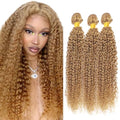 AuokMar Honey Blonde Kinky Curly Human Hair Bundles - 330g