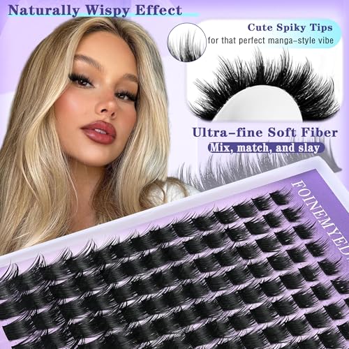 Manga Lash Clusters - Wispy Spiky Eyelash Extensions, 140pcs