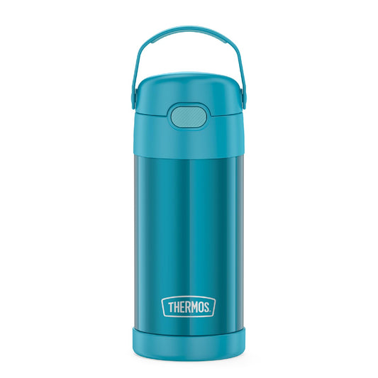 THERMOS FUNTAINER Water Bottle with Straw - 12 Ounce, Teal - Kids Stainless Steel Vacuum Insulated Water Bottle with Lid