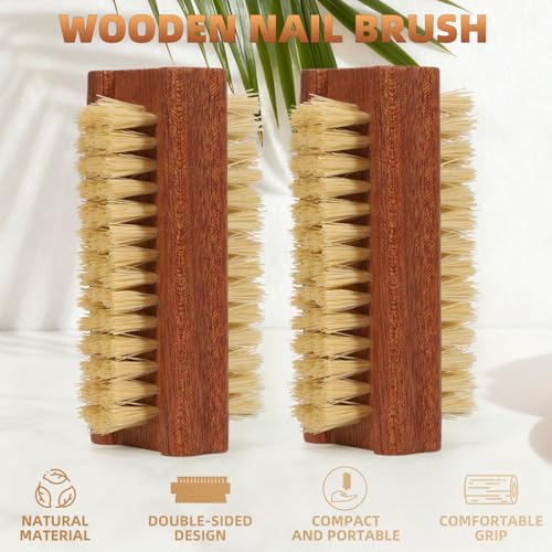 Natural Nail Brush with Sisal Bristles & Ebony Wood Handle
