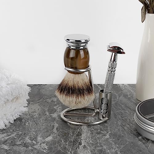 Linkidea Razor Holder Stand, Stainless Steel Shaving Rack for Men's Grooming, Bathroom & Shower Accessories Compatible with Merkur 34HD, Vikings Blade (Silver)