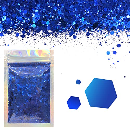 Dark Royal Blue - Face & Body Glitter - Chunky Glitter - Cosmetic Grade - Uses Include: Festival Rave Makeup Face Body Nails Resin Arts & Crafts, Resin, Tumblers