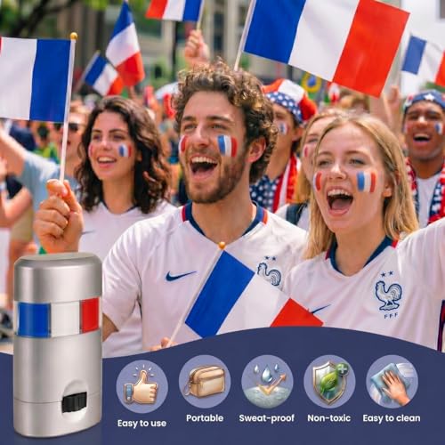 3 Pack Face Paint Stick - Blue, White & Red Sports Makeup