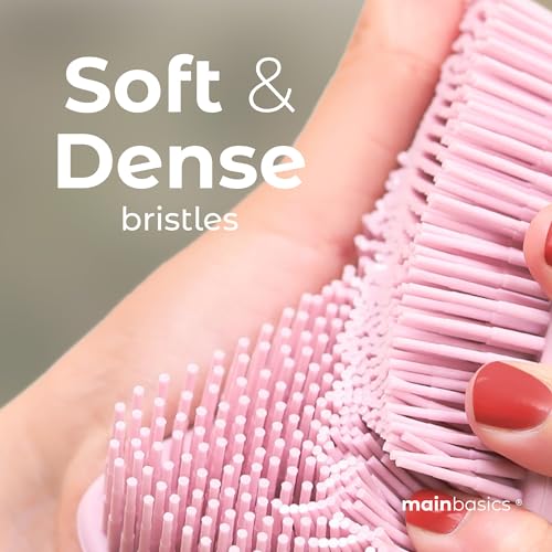 MainBasics Dual-Sided Silicone Body Scrubber - Exfoliating Loofah Brush