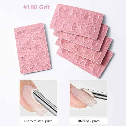 180 Grit Sandpaper Sheets Dual Ended Nail Cuticle Pusher Cuticle Cutter Self-Adhesive Sandpaper for Keratinizer Slant Heads Nail Art Pre Polishing Sandpaper Nail and Foot Salon Home Sandpaper