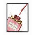 Stupell Industries Makeup Nail Polish Brush Pink Gold Drip Fashion Design Framed Wall Art, Multi-Color