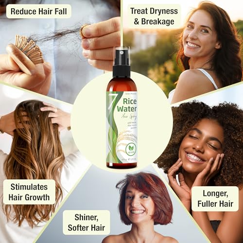 Seven Minerals Fermented Rice Water Spray for Hair Growth - Nettle, Aloe Vera & Jasmine - 4 fl oz