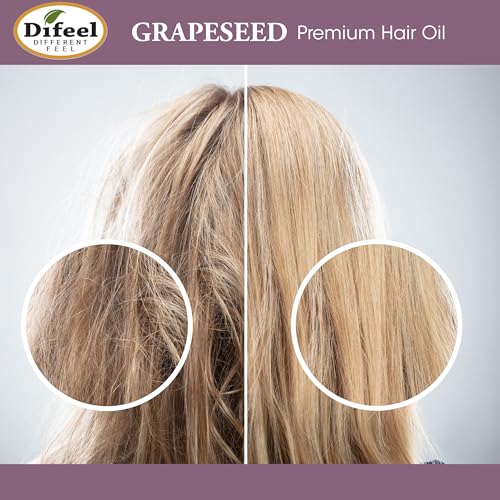 Difeel Grapeseed Premium Hair Oil 2.5 oz. - Natural Grapeseed Oil for Hair