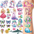 36 Sheet Glitter Temporary Tattoos for Kids, 240 Designs