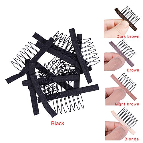 24-Piece Steel Wig Clips & Combs Set for Hairpieces