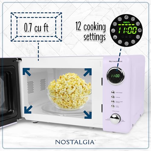 Nostalgia NRMO7LV6A Microwave Oven, 0.7 Cu. Ft, Lavender