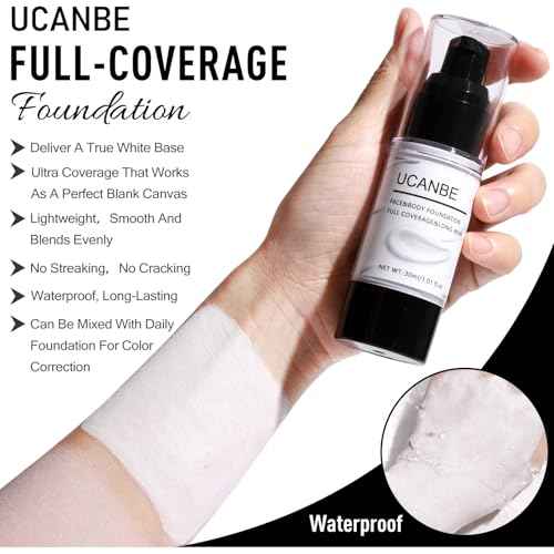 UCANBE Green Halloween Makeup Kit ? Zombie Witch Beetle Juice Monster Makeup Set for SFX Costume Cosplay with Eyeshadow Palette, White Foundation, Black Lipstick,Eyeliner, Setting Powder & Sponges