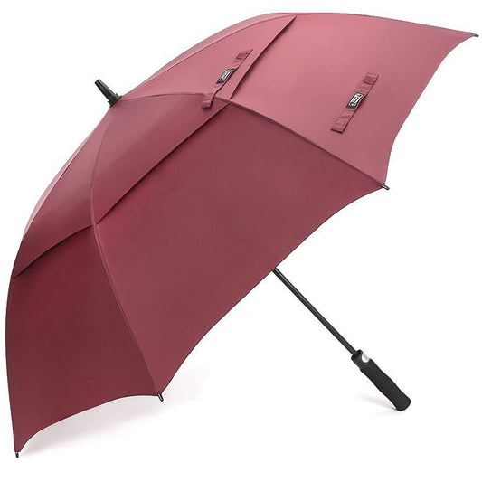 G4Free 54 Inch Automatic Open Golf Umbrella Windproof Extra Large Oversize Double Canopy Vented Windproof Waterproof Stick Umbrellas for Men (Wine Red)