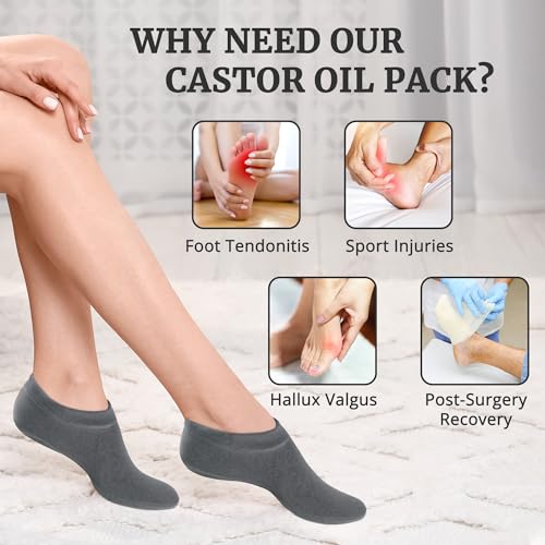 Pedobi Castor Oil Pack Wrap for Feet - Reusable Soft Foot Care Wrap