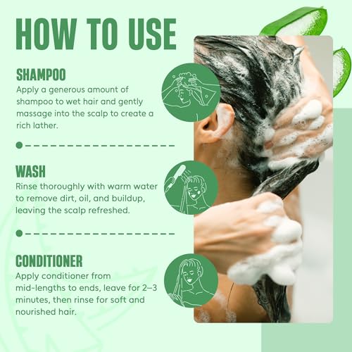 INFINA ESSENTIALS Aloe Vera Shampoo & Conditioner Set - Sulfate Free, 16 fl oz Each