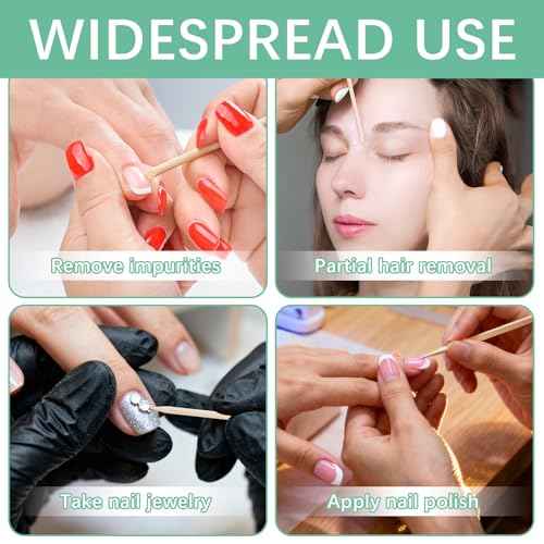 800 Pcs Orange Wood Sticks for Nails, Double Sided Multi-Use Wooden Cuticle Pusher Sticks Disposable Manicure Pedicure Tool Cuticle Stick for Nails, Eyebrow Waxing, Facial Hair Removal