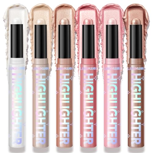 6-Color Highlighter Stick Set - Waterproof Creamy Glow