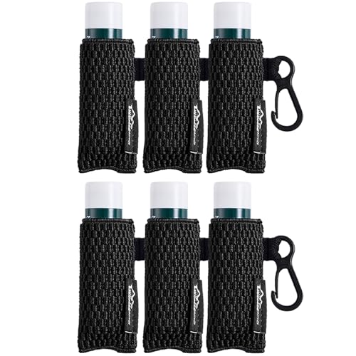 WK IEASON Lip Balm Holder Keychain, Christmas Stocking Stuffers Gifts, 6PCS Clip on Pouch Lip Gloss Holder Compatible With Chapstick Sleeves Holder Key Chains Women Cute Elastic Lipstick Holder