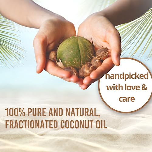 Essentially KateS Fractionated Coconut Oil 33.8 Fl Oz (2 x 16 Fl Oz) - Pack of 2 - Body Oil, Massage Oil, Hair Oil, Carrier Oil for Essential Oils - No Scent