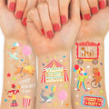 Circus Party Temporary Tattoos - 42 Gold & Silver Foil
