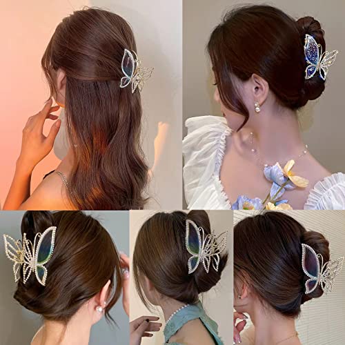 Flower Hair Claw Clips for Women Non-Slip Metal Butterfly Mermaid Hair Clips Strong Hold Hair Jaw Clip Hair Claws Headwear Styling for Women Girls