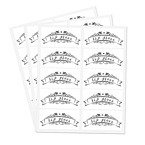 Clear Waterproof Lip Gloss Bottle Stickers - 2x1 Inch, 200 Pack