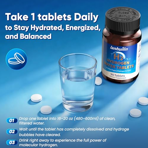 Hydrogen Water Tablets with Magnesium 150mg | 90 Count Antioxidant Supplement