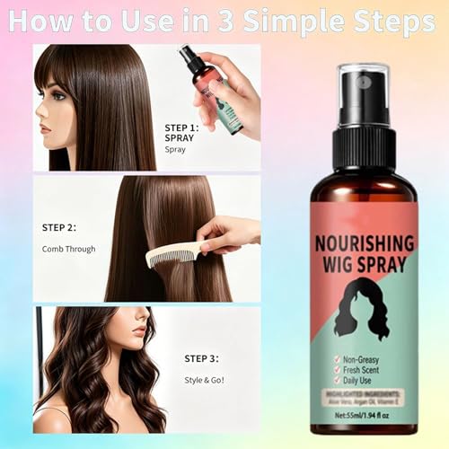 Frizz Control Wig Spray - Nourishing & Quick-Drying Formula 55ml