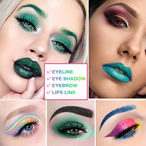 12-Color Eyeliner Pencil Set - Waterproof Pearl & Matte
