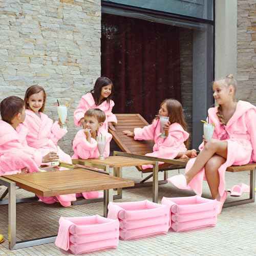 85 Pcs Spa Kit for Girls Nail Art Kit Sleepover Party Supplies with 12.5 x 12.5 in Inflatable Foot Tubs Foot Bath Towel and Basket DIY Manicure Pedicure Set for Slumber Party (Pink)