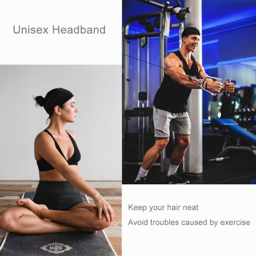 Wide Yoga Headbands for Women (6-Pack) - Stretch Sweat Absorbing