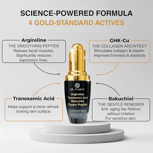 Argireline Serum for Fine Lines & Wrinkles ? Advanced Peptide Face Serum with GHK-Cu to Help Improve Skin Firmness & Texture - 1 Fl Oz