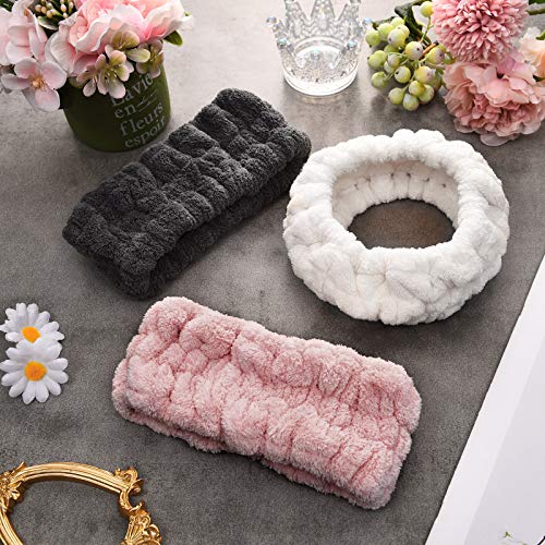 Spa Headband for Women, 3-Pack Microfiber Terry Cloth