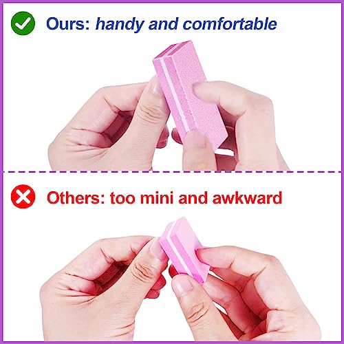 HomeyEra 60-Pack Pink Nail Buffers Double Sided 100/180 Grit for Manicure & Nail Prep