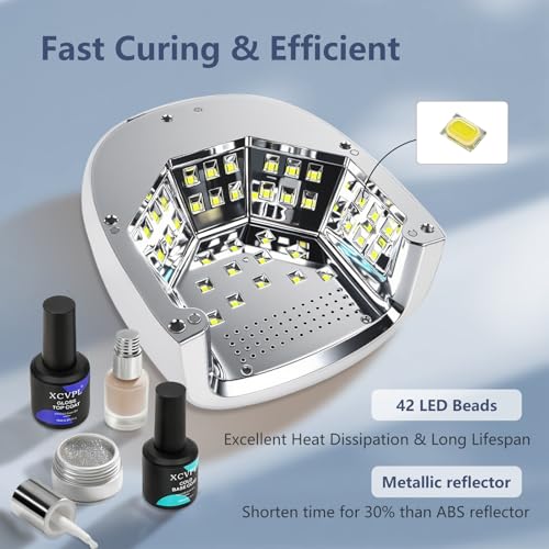 96W Professional Cordless Nail Lamp for Gel & Acrylic Nails 60S Fast-Curing UV/LED Light with 15600mAh Rechargeable Battery (60+ Uses), Smart Sensor & Metal Base for Home and Salon