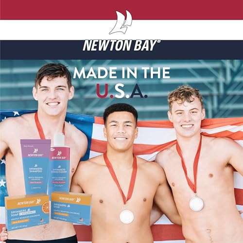 Newton Bay Swimmers Soap | All Natural Body and Face Wash Soap Bar | Gently Washes Away Chlorine After Swimming | Revitalizes Sensitive Skin | 5-Pack of 4 Ounce Soap Bars