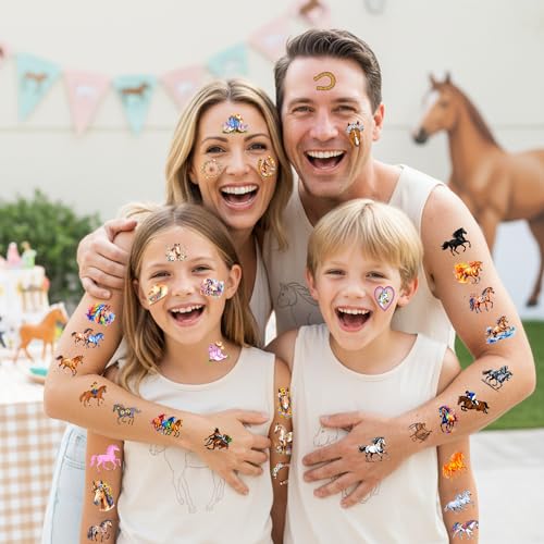 Horse Temporary Tattoos | 60pcs Party Favors & Stickers