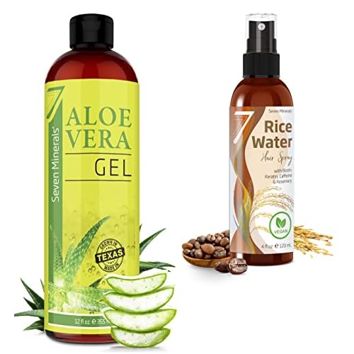 Seven Minerals, Organic Aloe Vera Gel & Fermented Rice Water blended with Rosemary, Biotin, Caffiene, and Keratin