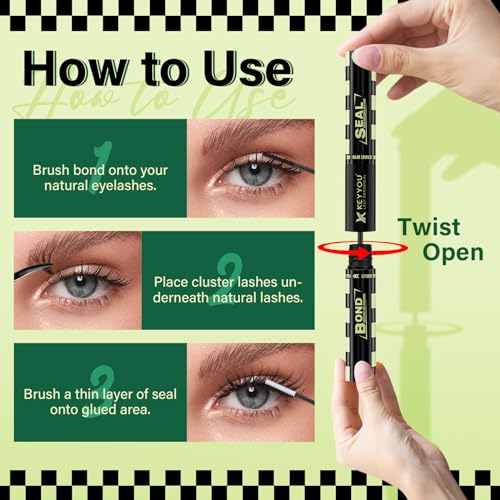 KEYYOU Lash Bond and Seal - 2-in-1 Latex-Free Glue, 10ml