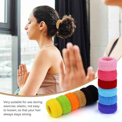 36 Pieces Super Stretchy Knit Cloth Hair Ties Scrunchies Ponytail Holders Wool Loop Hair Elastics Accessories for Women Girls Teens Kids