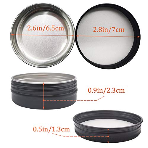 12 Pack 2 oz Aluminum Tin Jars with Screw Lids for Travel