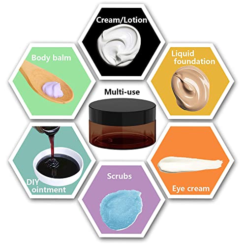 8 oz Amber Plastic Jars with Lids (6-Pack)