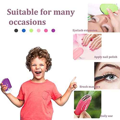 Professional Lash Fan Dryer for Eyelash Extensions | Shmian USB Rechargeable Mini Fan with Cooling Sponge & T-Shape Stand | Fast-Drying Lash Adhesive Tool for Eyelash Techs & Nail Polish