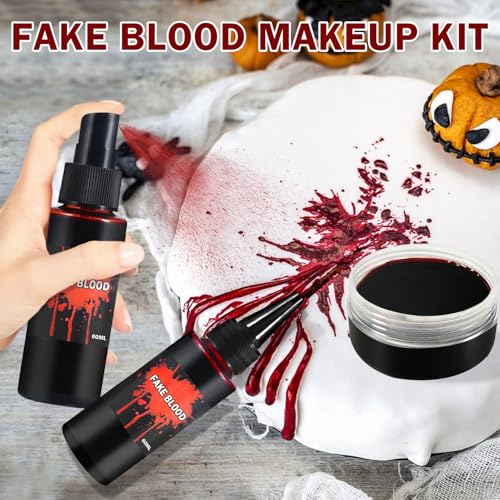 Halloween Fake Blood Makeup Kit - 4 PC SFX Set
