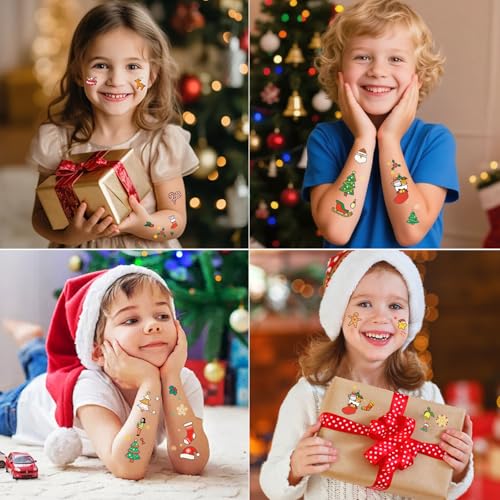 30 Sheets Christmas Temporary Tattoos for Kids