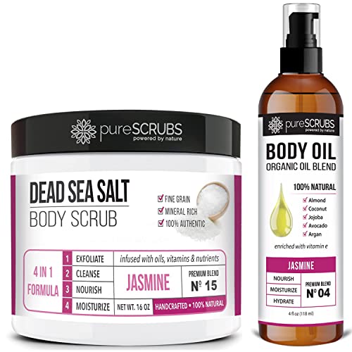 pureSCRUBS Jasmine Body Scrub + Jasmine Body Oil Bundle