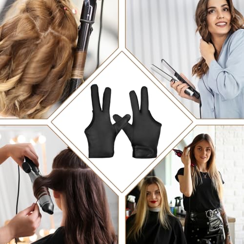COMNICO Heat Resistant Gloves for Hair Styling - 3 Finger